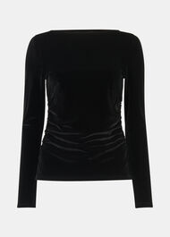 Straight Neck Velvet Top